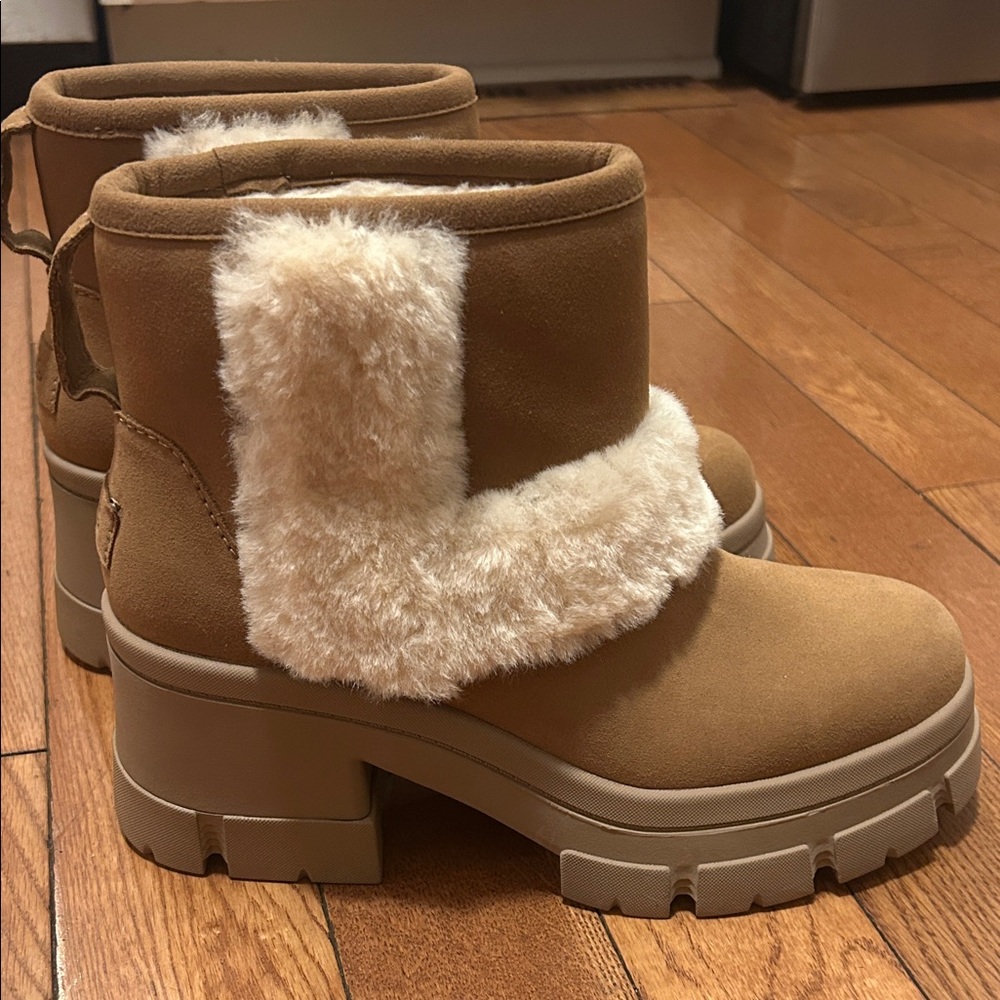UGG Tan Fur-Lined Winter Boots